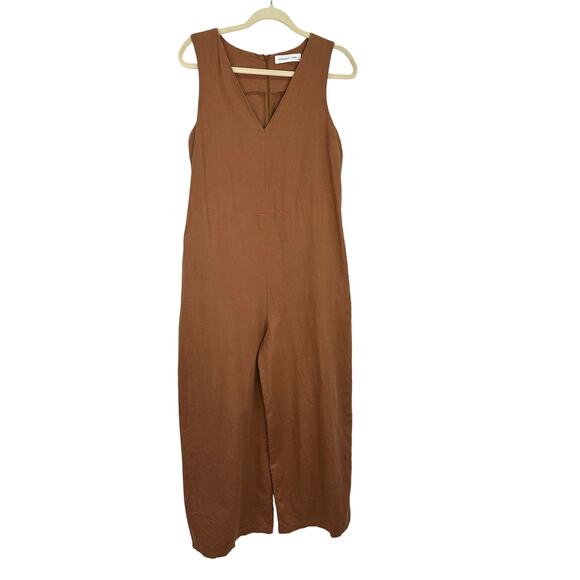 Assembly Label Eisa Wide Leg Jumpsuit – Terracotta Brown – Size 10 - Picture 2 of 7